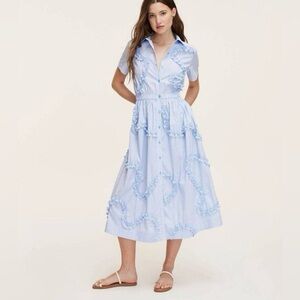 NWOT Kate Spade New York x Target Ribbon Short Sleeve Blue/White Dress sz LARGE